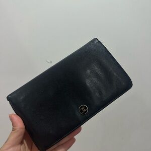 Vintage CHANEL black long wallet